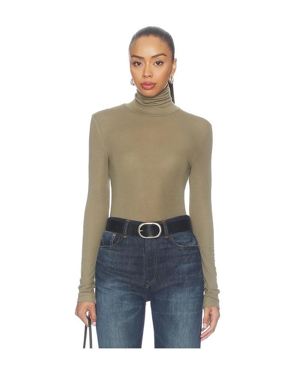 Agolde Blue Pascale Turtleneck Top