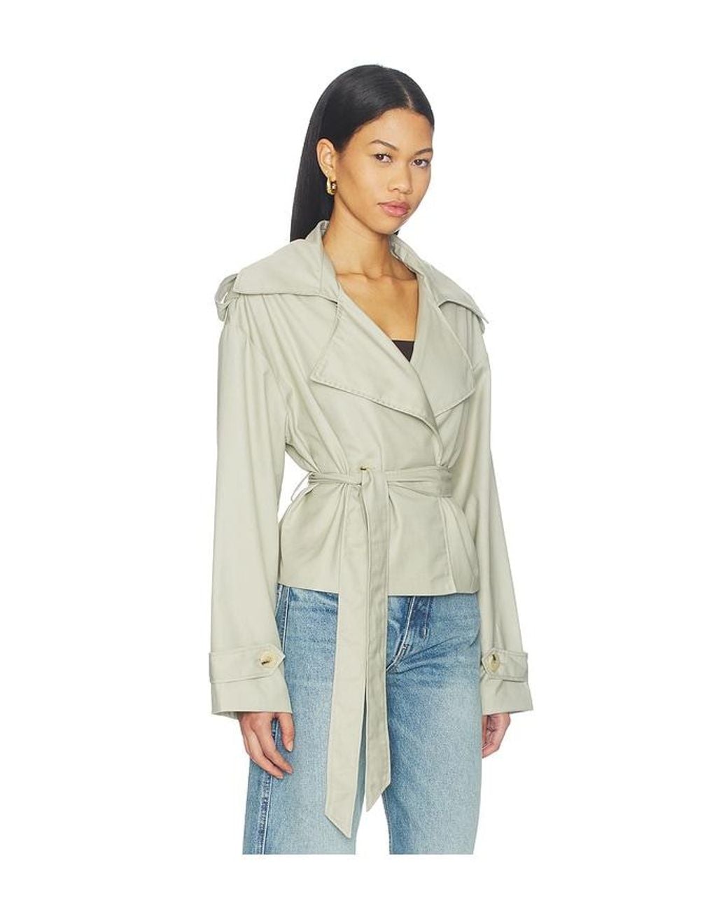 ALL THE WAYS Green Teyana Cropped Trench