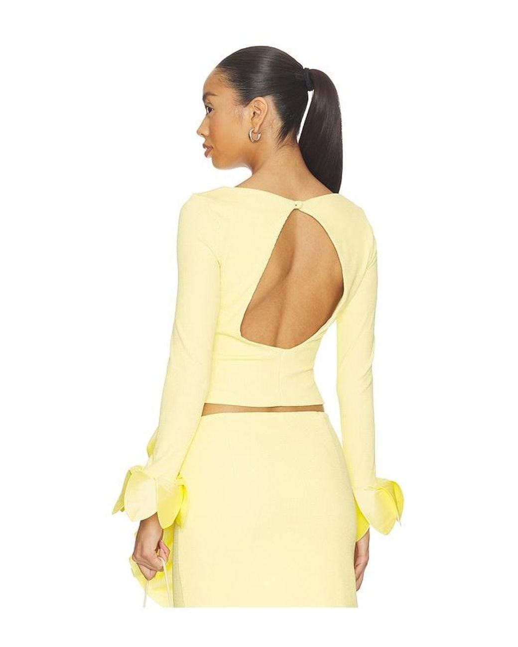 PATBO Yellow Taffeta Tarsila Top