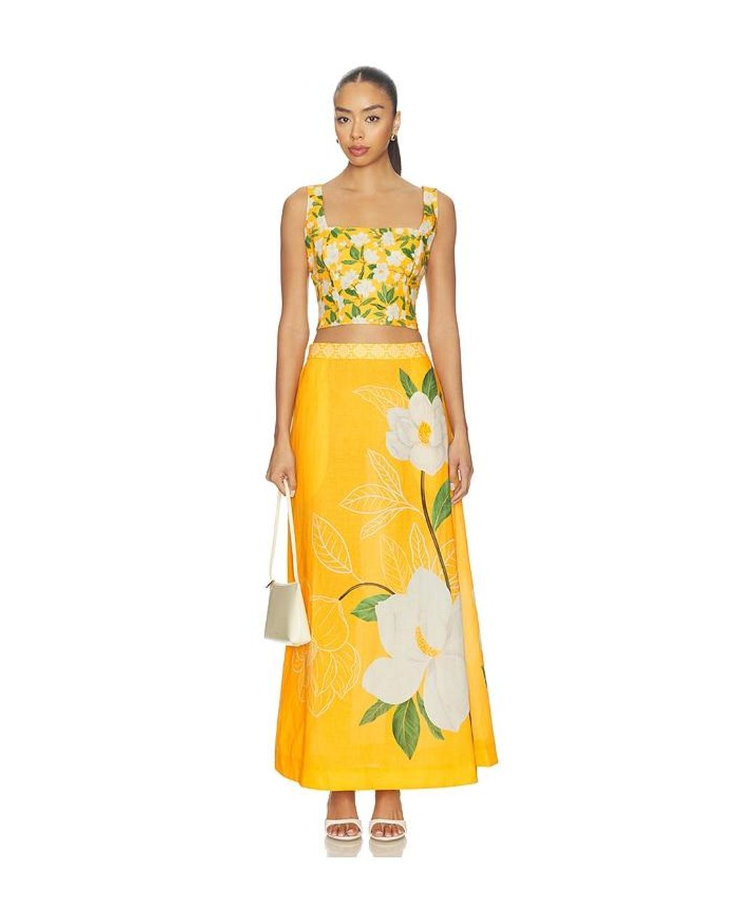 VERANDAH Yellow Magnolia Maxi Skirt