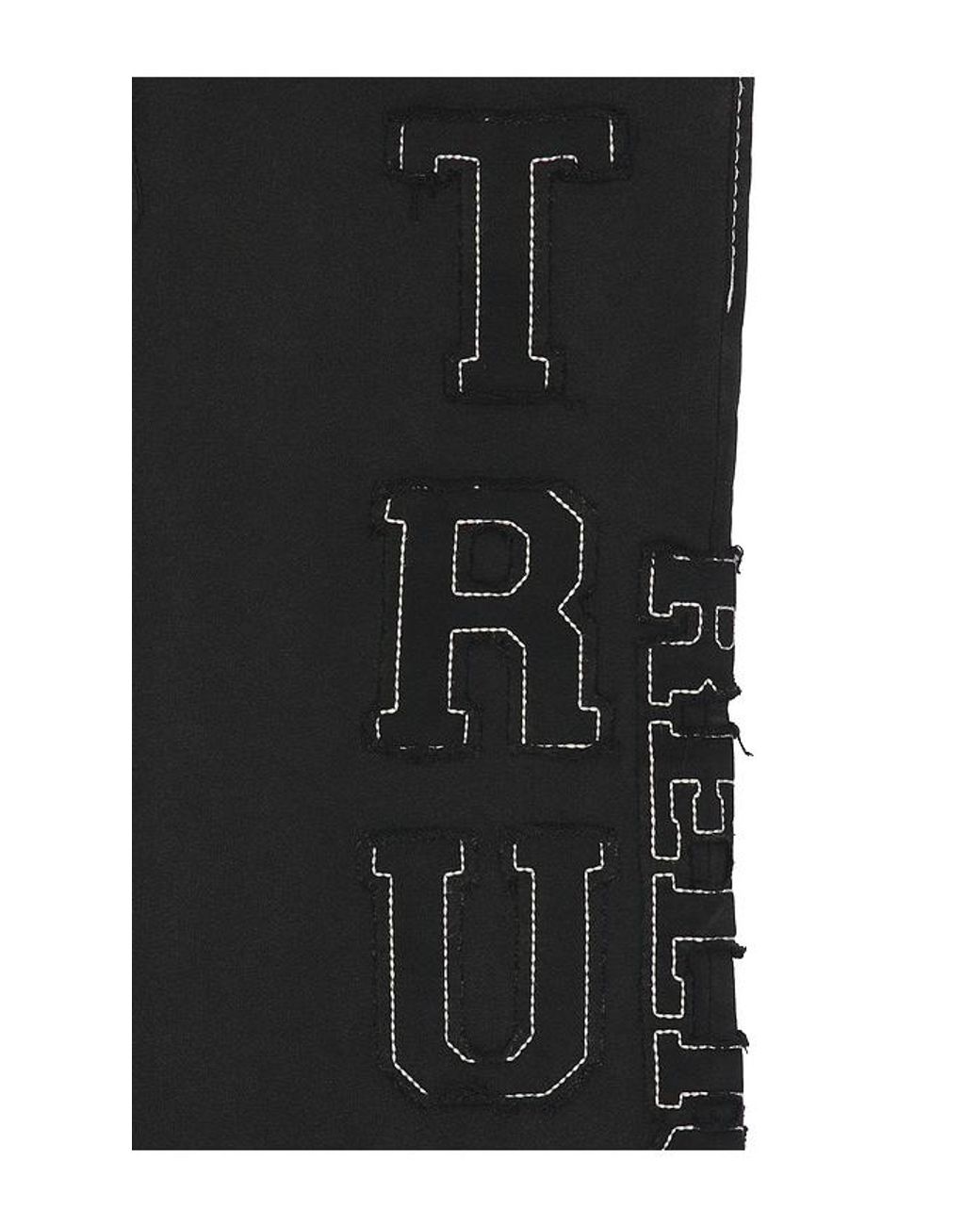 True Religion Black Applique Big T Baggy Sweatpants for men