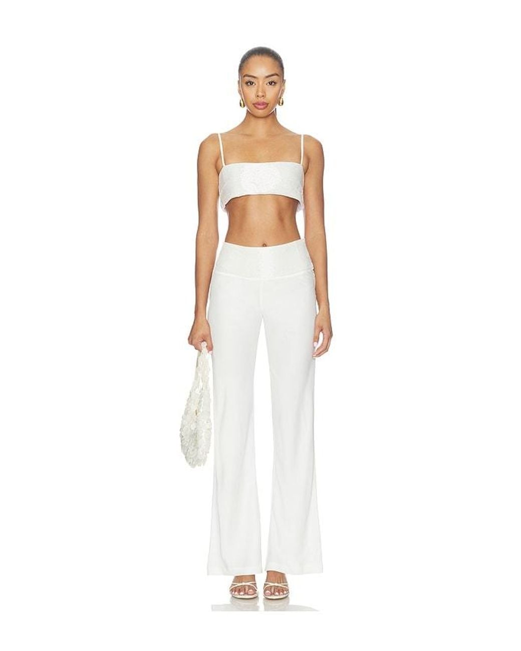 Asta Resort White Iris Hand Beaded Bralette