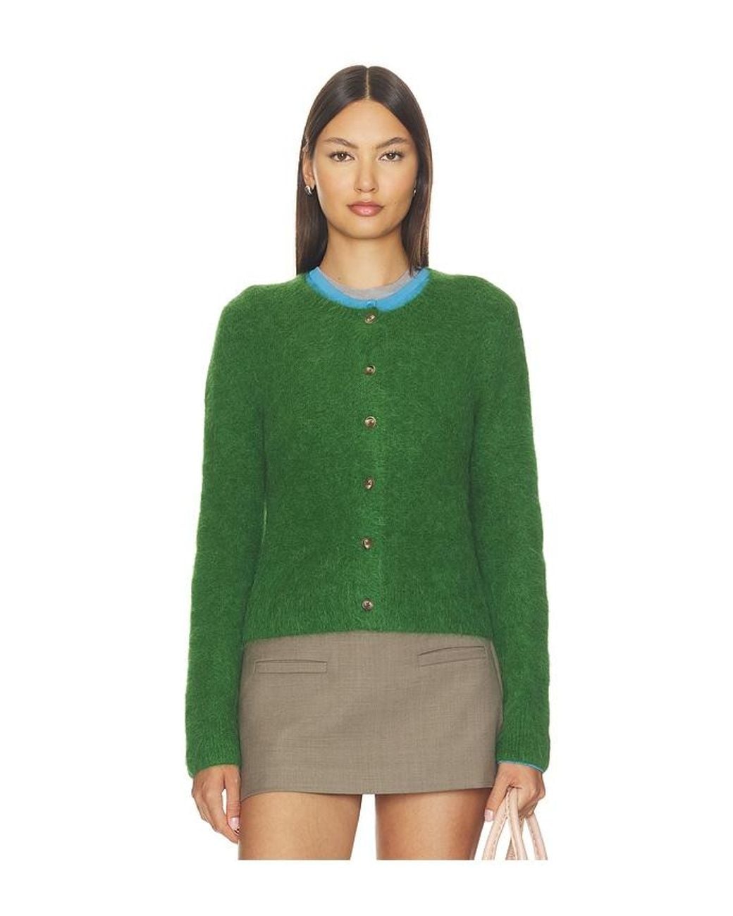Pistola Green Yara Alpaca Blend Shrunken Cardigan