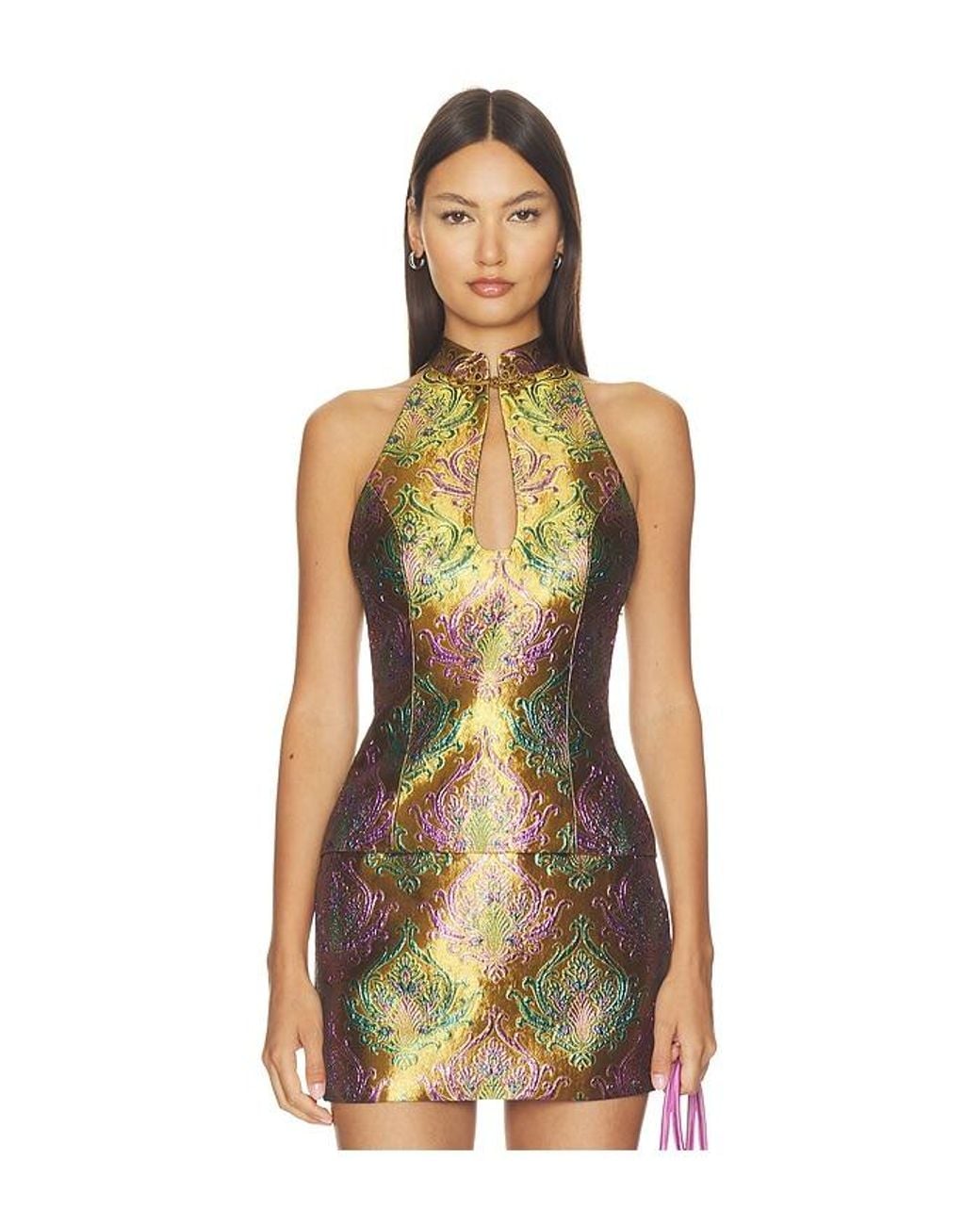 retroféte Multicolor Moreno Brocade Top