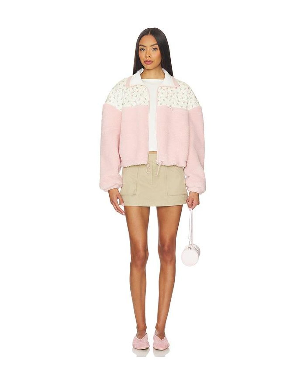 For Love & Lemons White Sandra Cargo Skirt