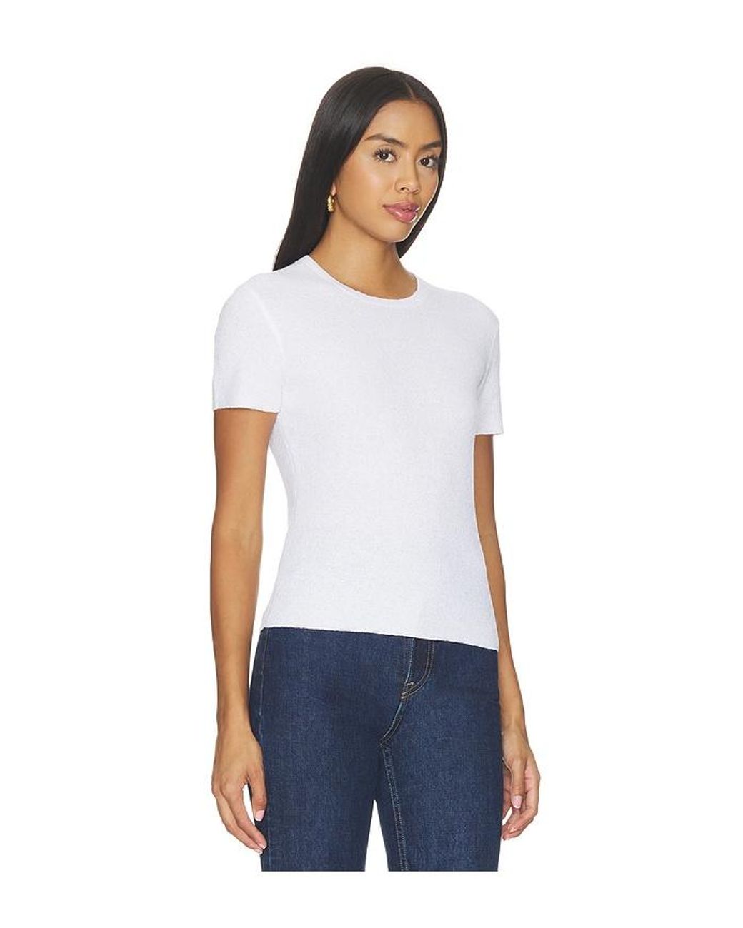 Vince Blue Texture Short Sleeve Crew