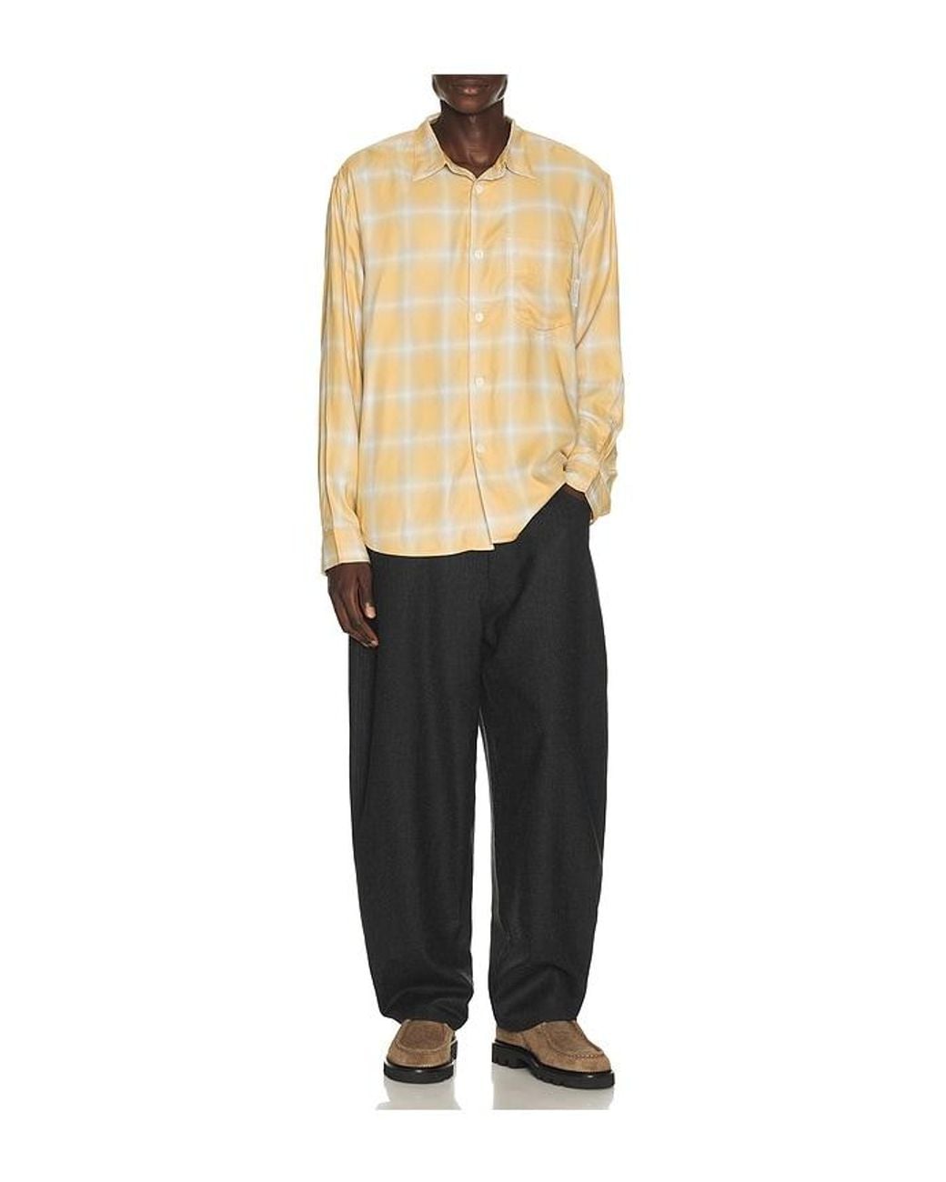 Works and Days Black Rayon Check Classic Shirt for men