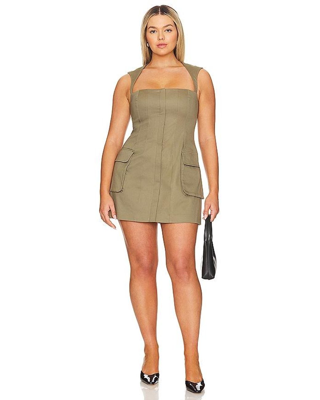 cargo green dress Namilia Cargo Pocket Mini Dress With Detachable Sleeves main image 1