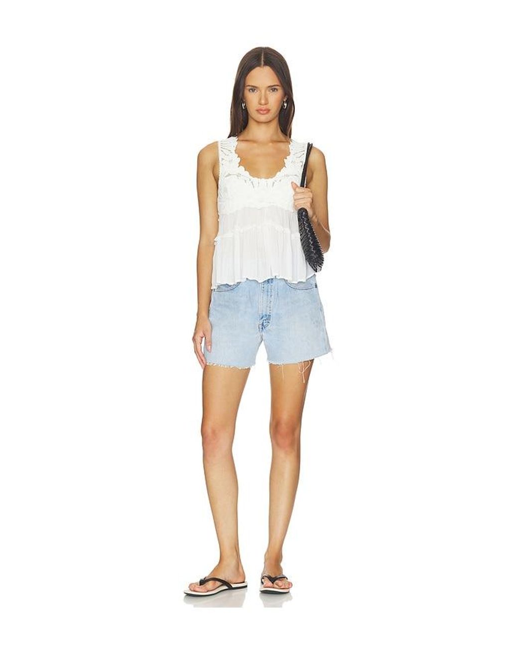 Free People White X Revolve Petal Party Shapeless Cami