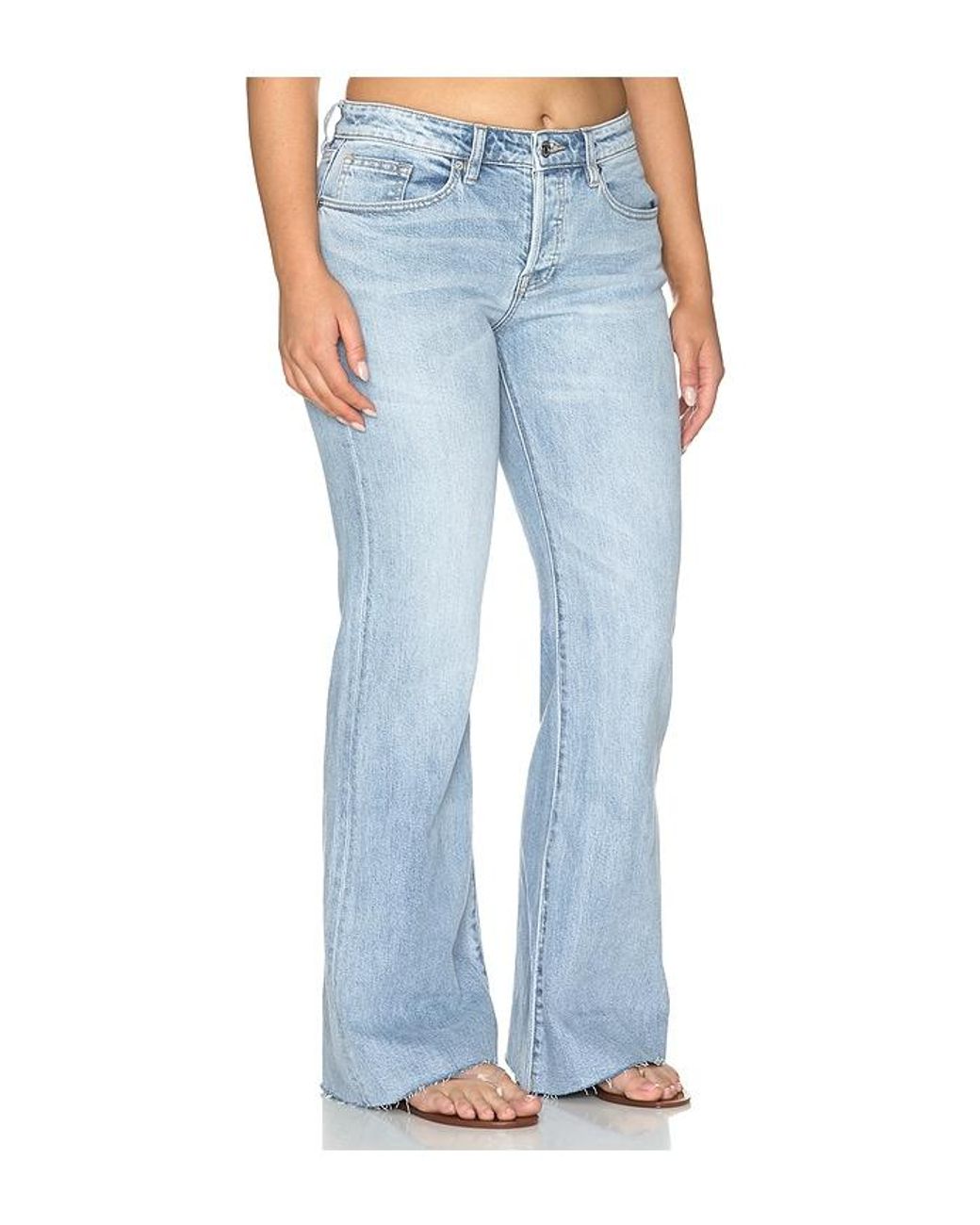GOOD AMERICAN Blue Vintage Low Rise Relaxed Flare Jeans