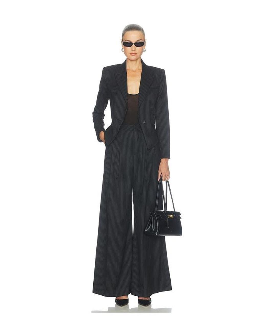 L'Agence Black Chelsy Wide Leg Pant
