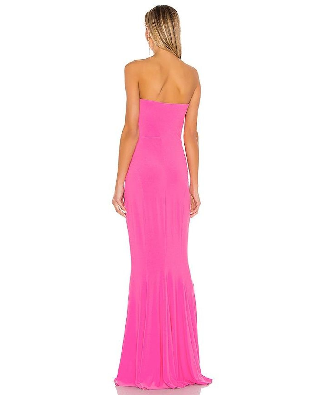 Norma Kamali Pink X Revolve Strapless Fishtail Gown