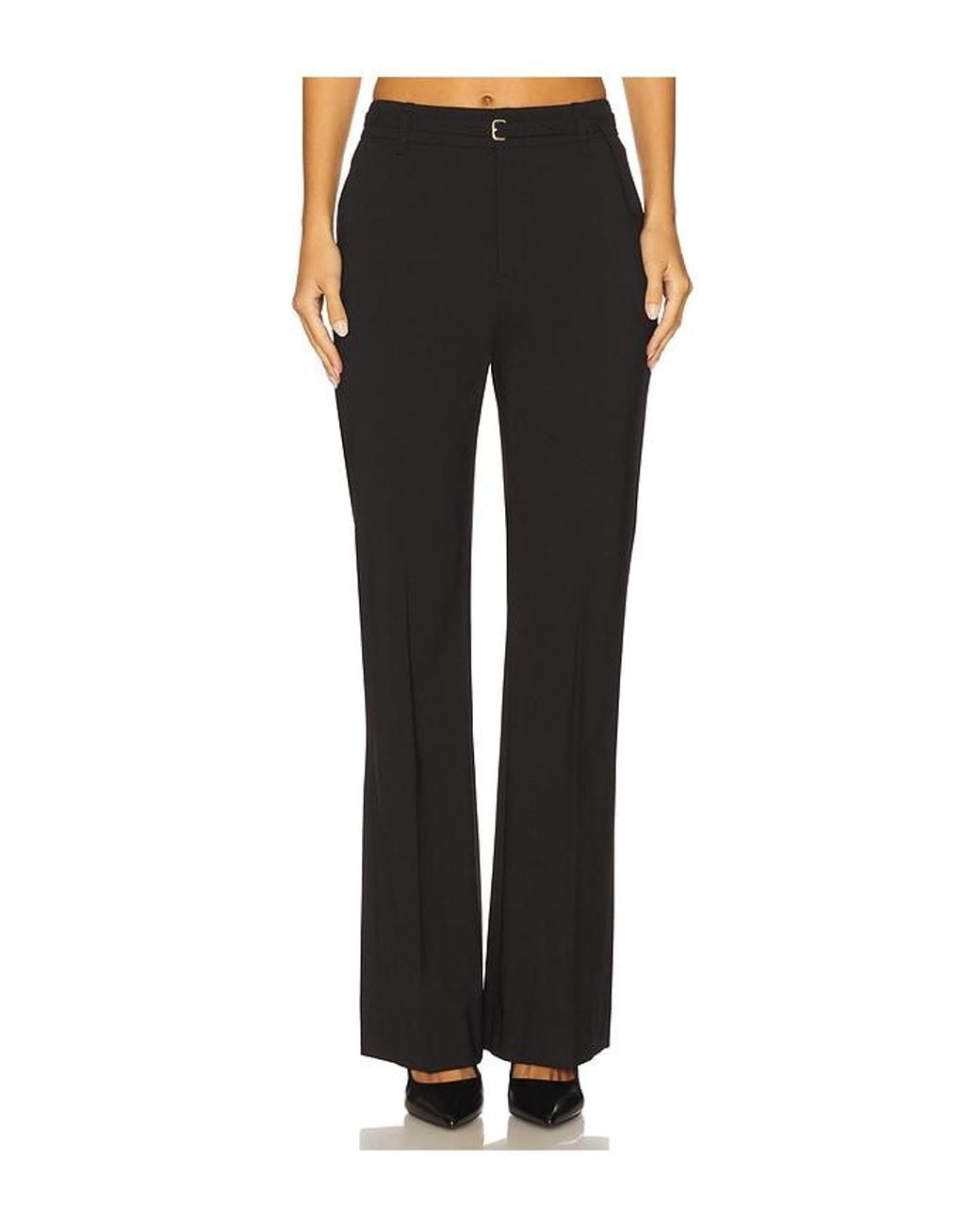 Vince Black High Waist Slim Flare Belted Pant