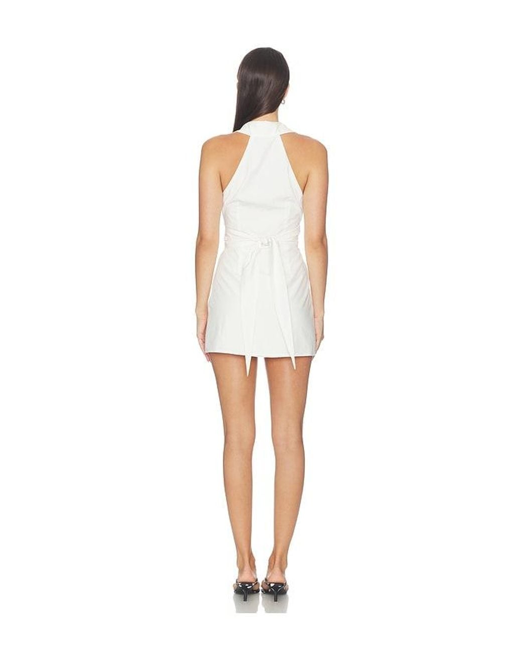 ALL THE WAYS White Evie Button Front Mini Dress