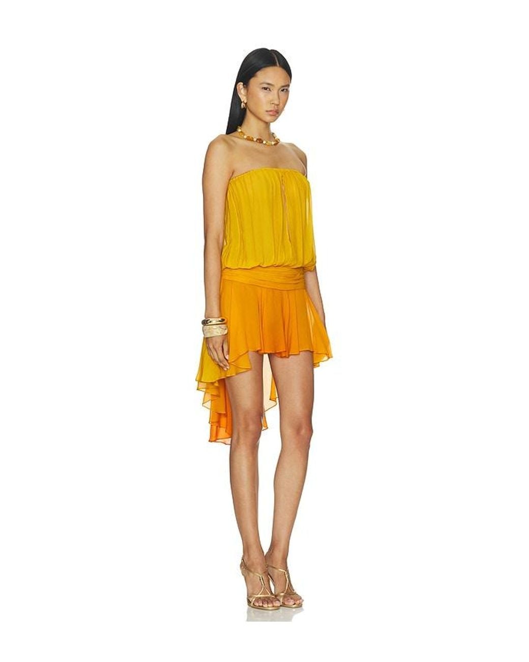 LOBA Orange Arielle Ombre Mini Dress