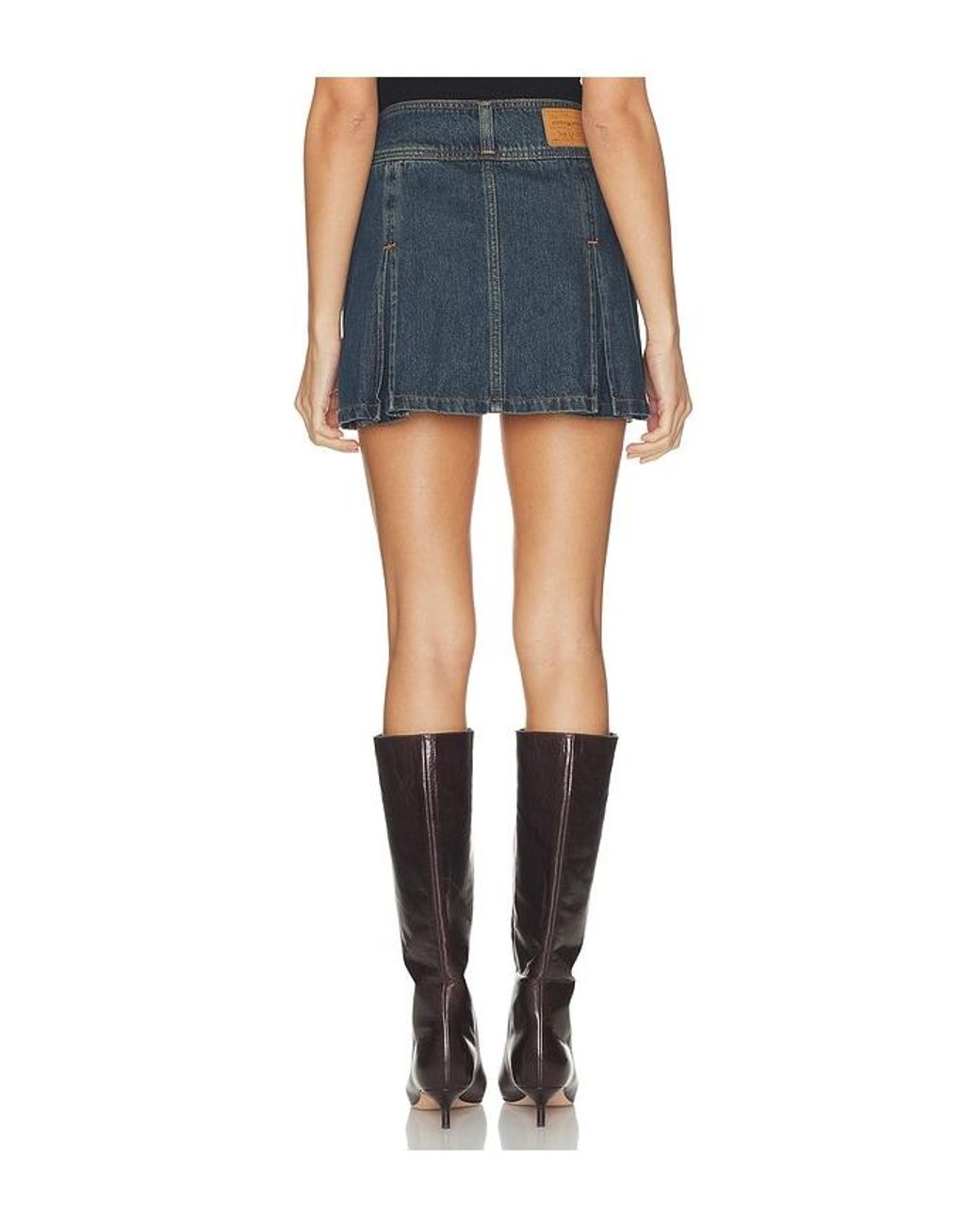 Levi's Blue Inverted Pleat Mini Skirt
