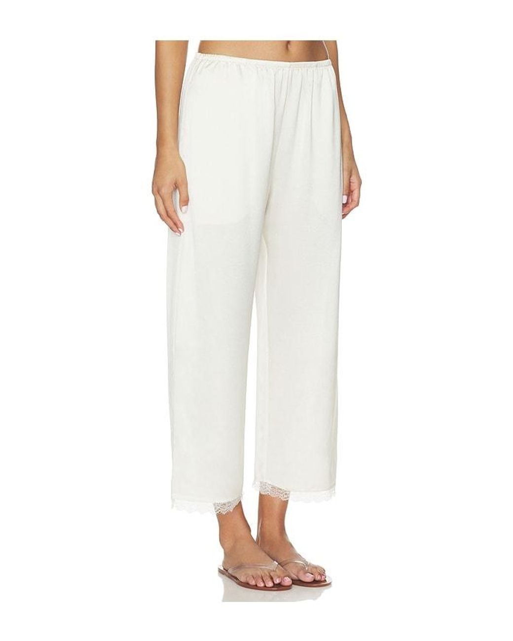 Leset White Barb Lace Crop Pant