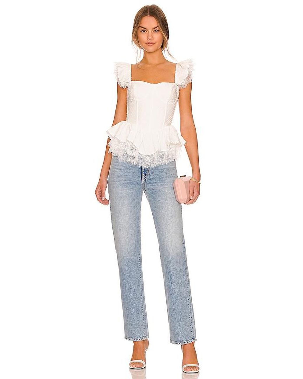 V. Chapman White Sorento Corset Top