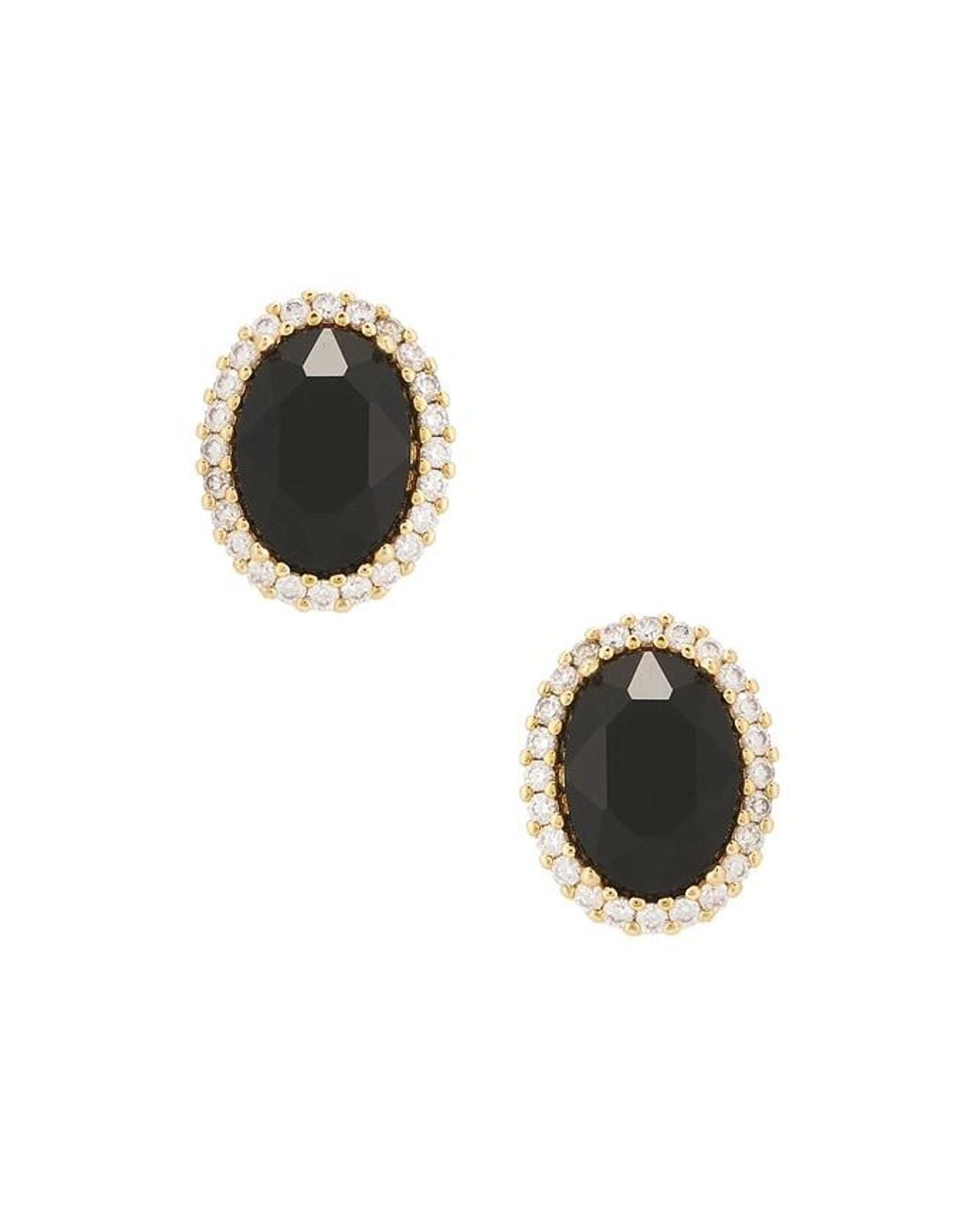 Anton Heunis Black Omega Clasp Oval Earrings