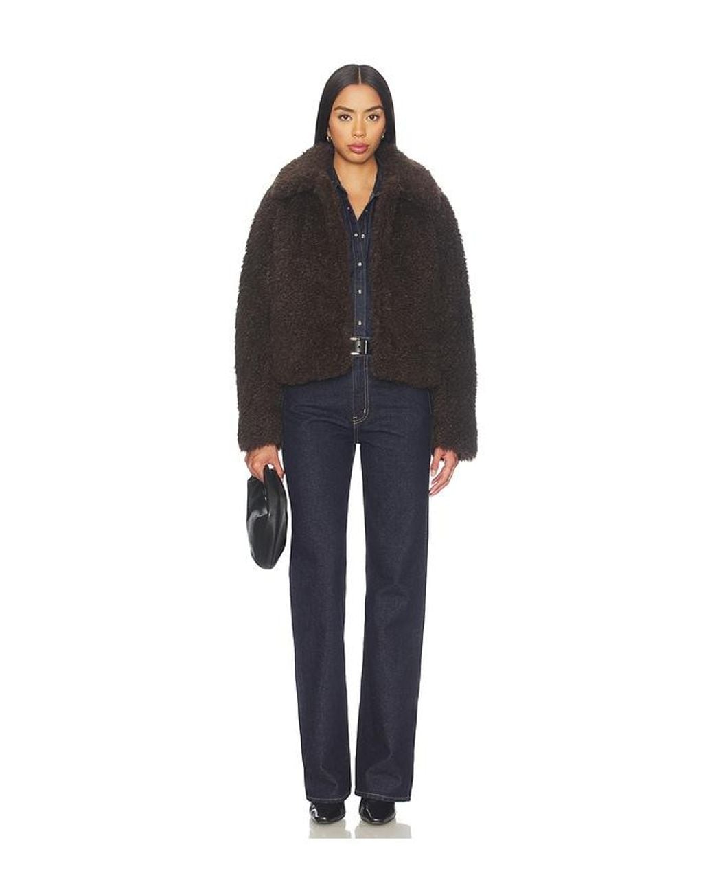 Vince Black Faux Fur Cropped Jacket