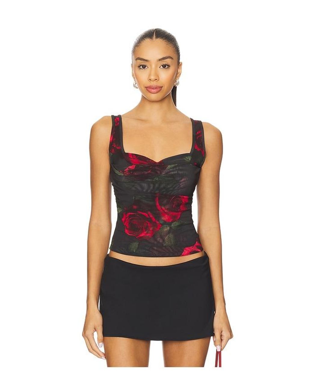 GOOD AMERICAN Black Mesh Bustier
