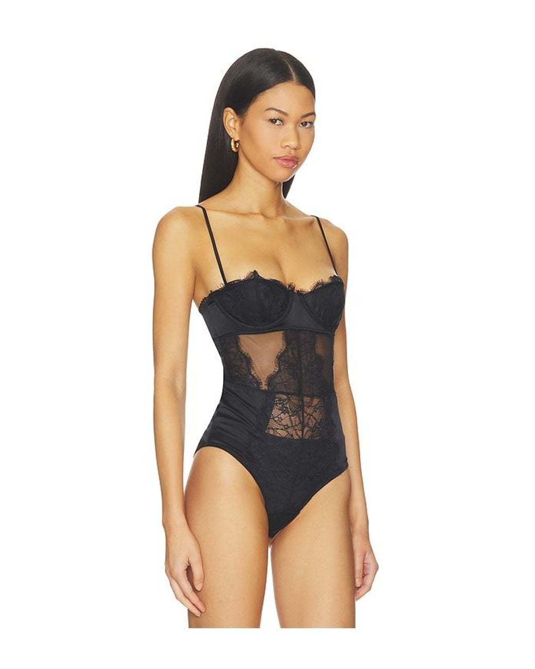 Kiki de Montparnasse Black Agnes Galloon Lace Bodysuit