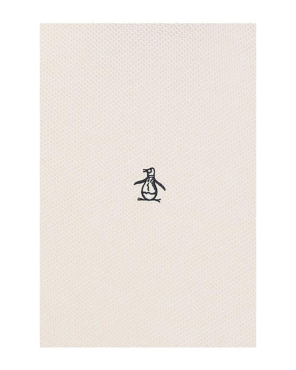 Original Penguin White Jacquard Honeycomb Polo for men