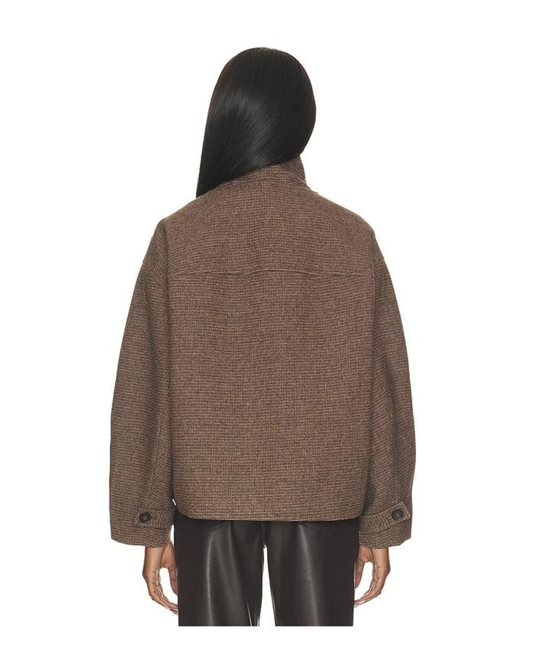 Elodie the Label Brown Walker High Neck Short Coat
