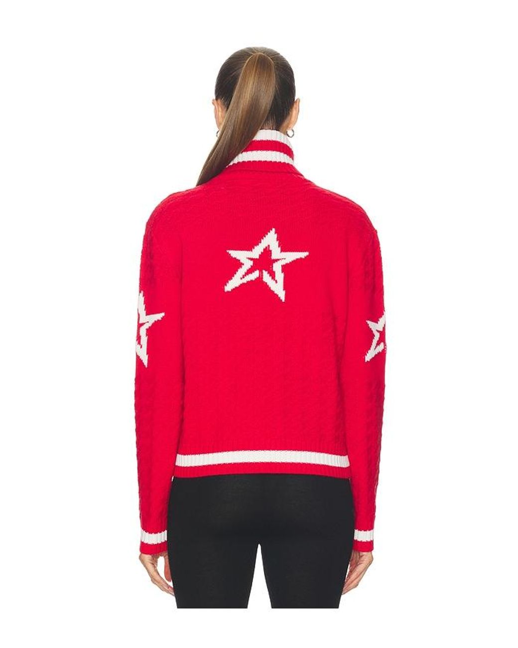 Perfect Moment Red Glacier Turtle Neck Sweater