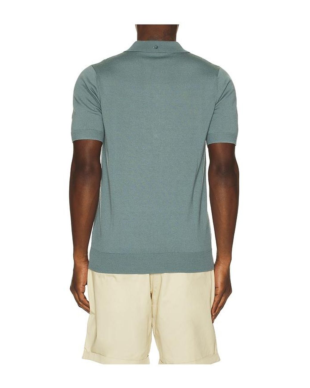 Fred Perry Blue Cable Knitted Polo Shirt for men