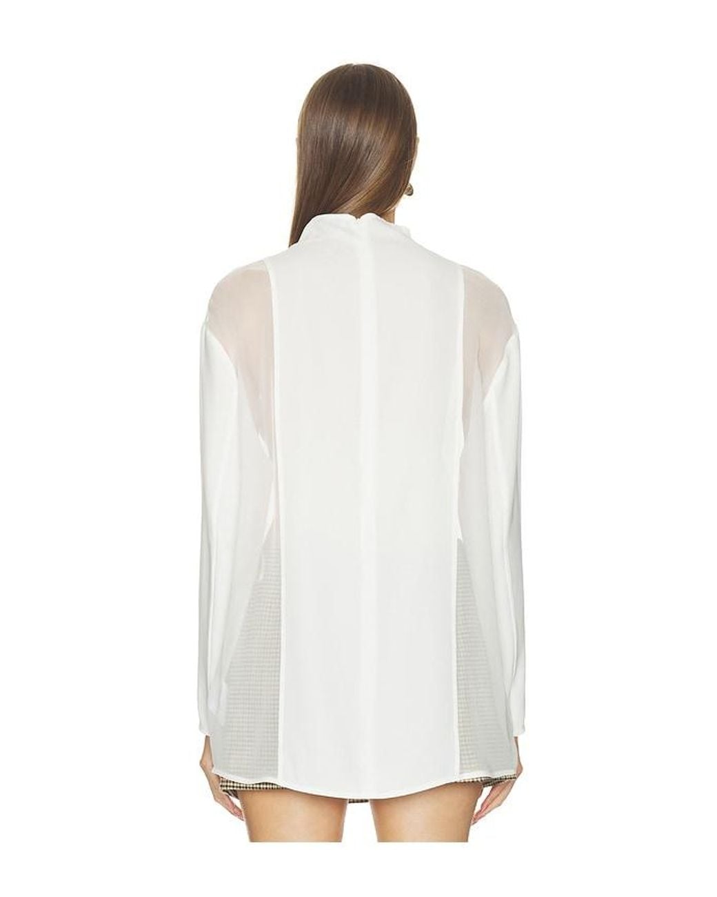 Sans Faff White Mockneck Silkshirt