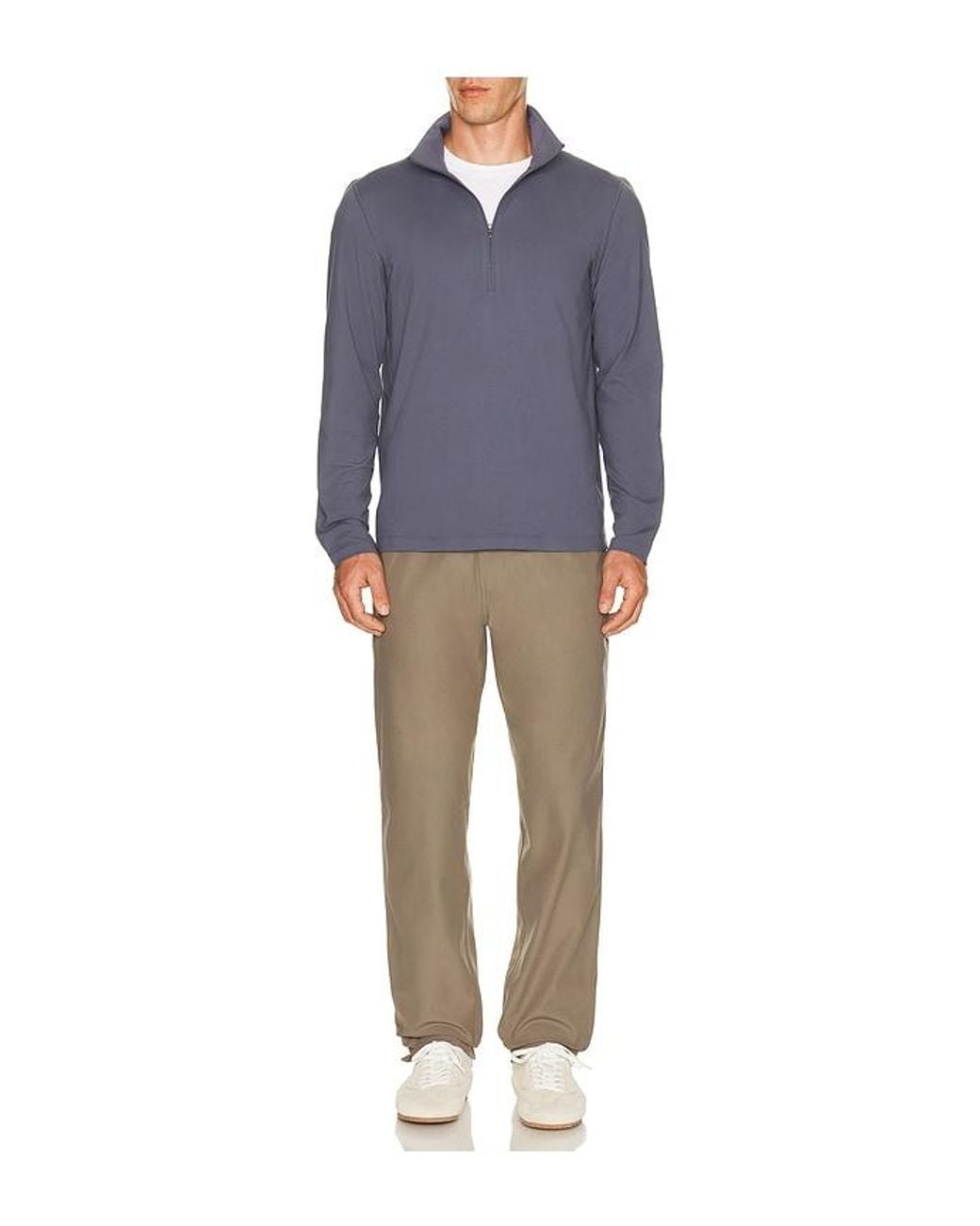 lululemon athletica Blue Soft Jersey Half Zip Sweater for men