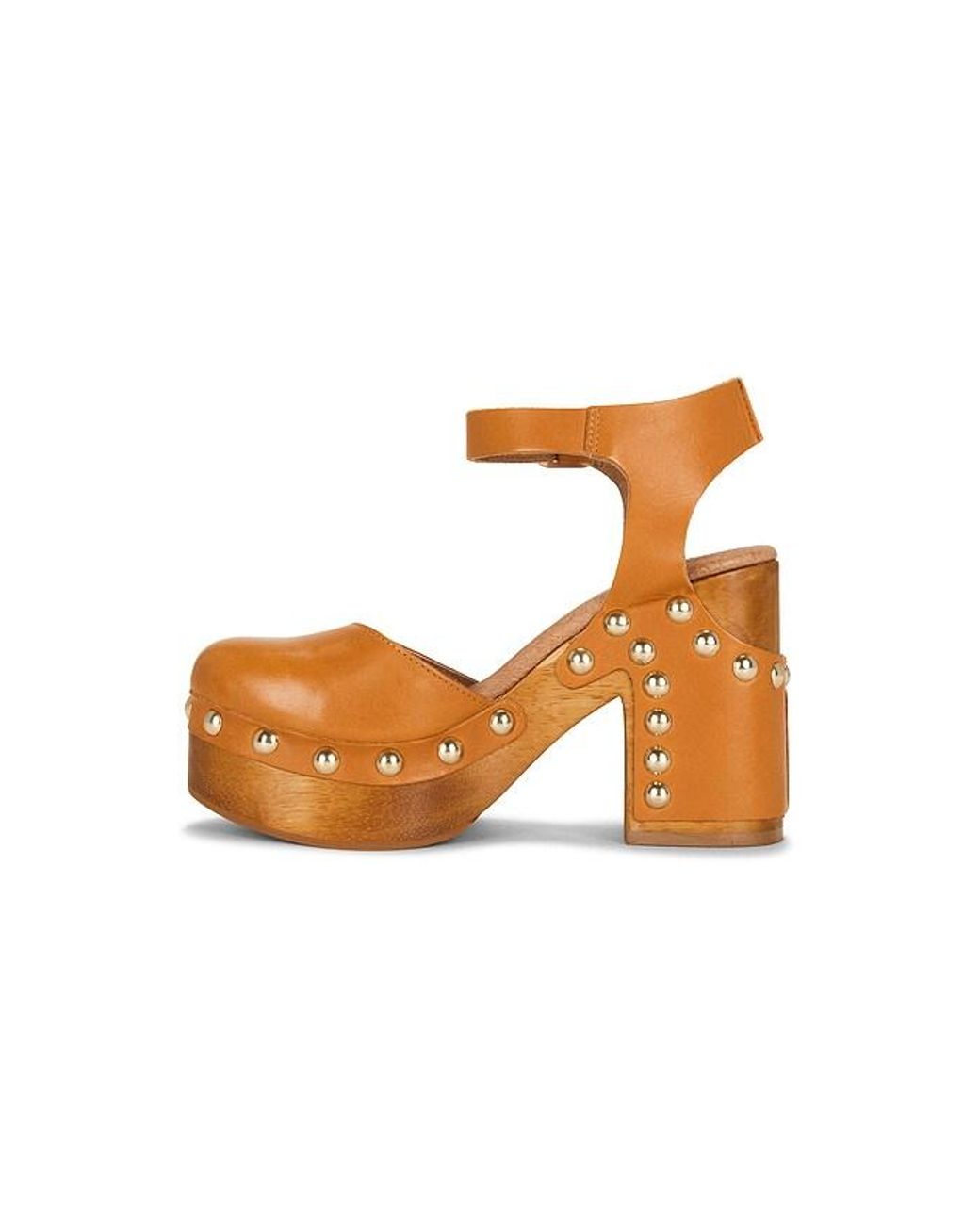 Free People Orange Cecelia Studded Clog