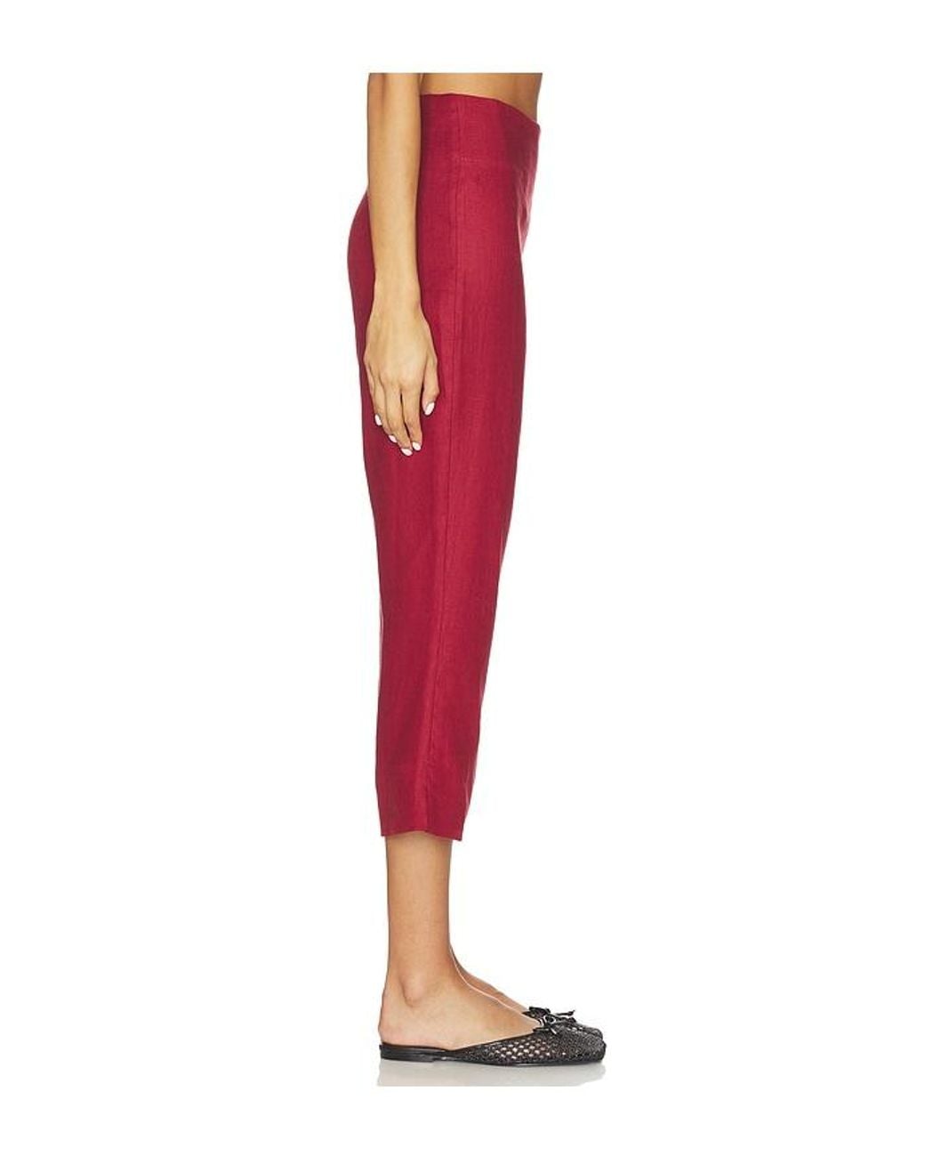 Faithfull The Brand Red Valeria Capri Pant