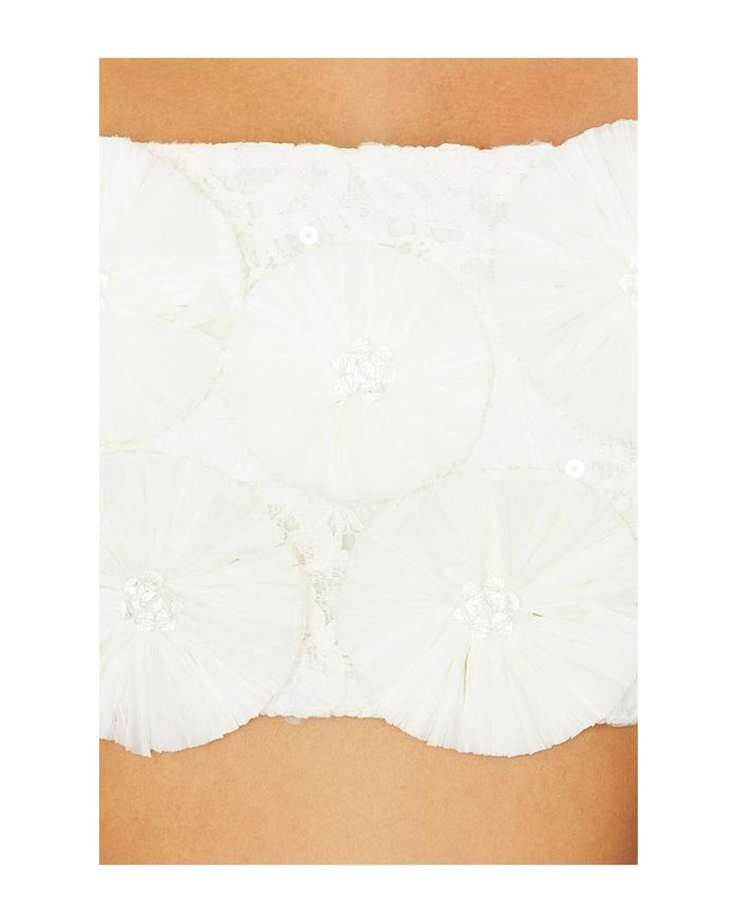 Jonathan Simkhai White Delia Floral Raffia Bra Top