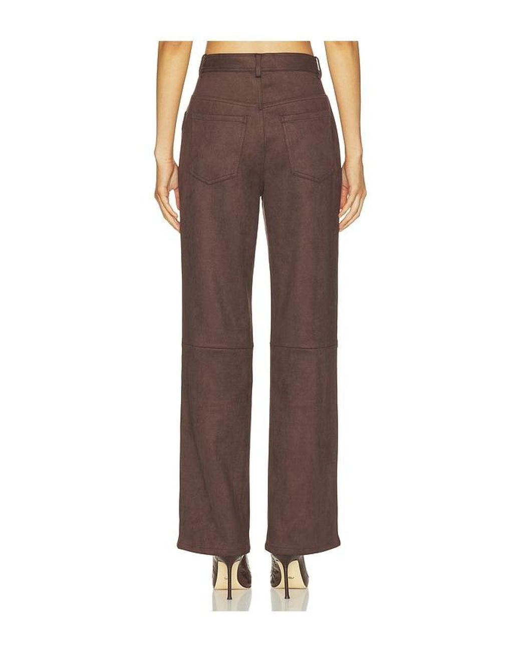 Elodie the Label Brown Etienne Faux Suede Pant