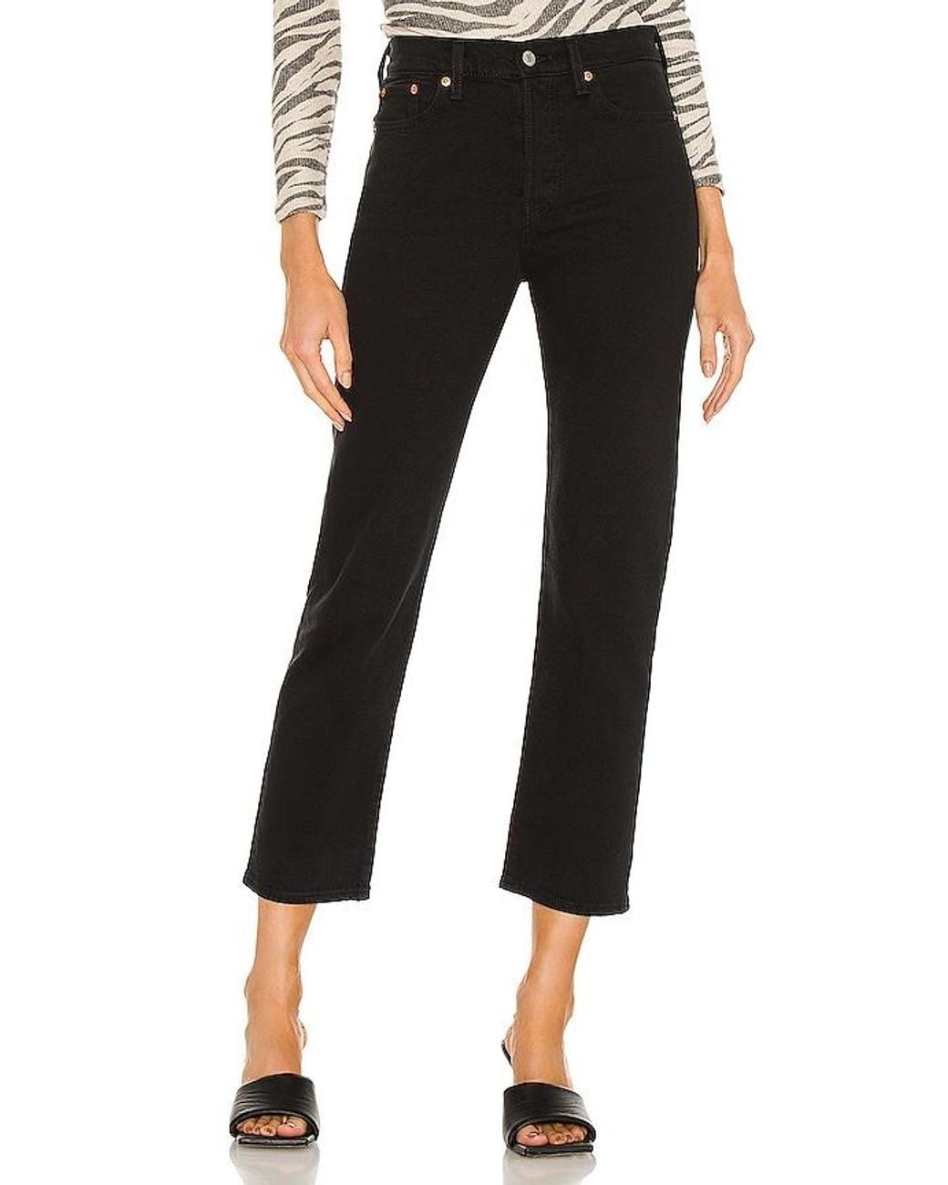 Levi's Black Wedgie Straight Ankle Jeans