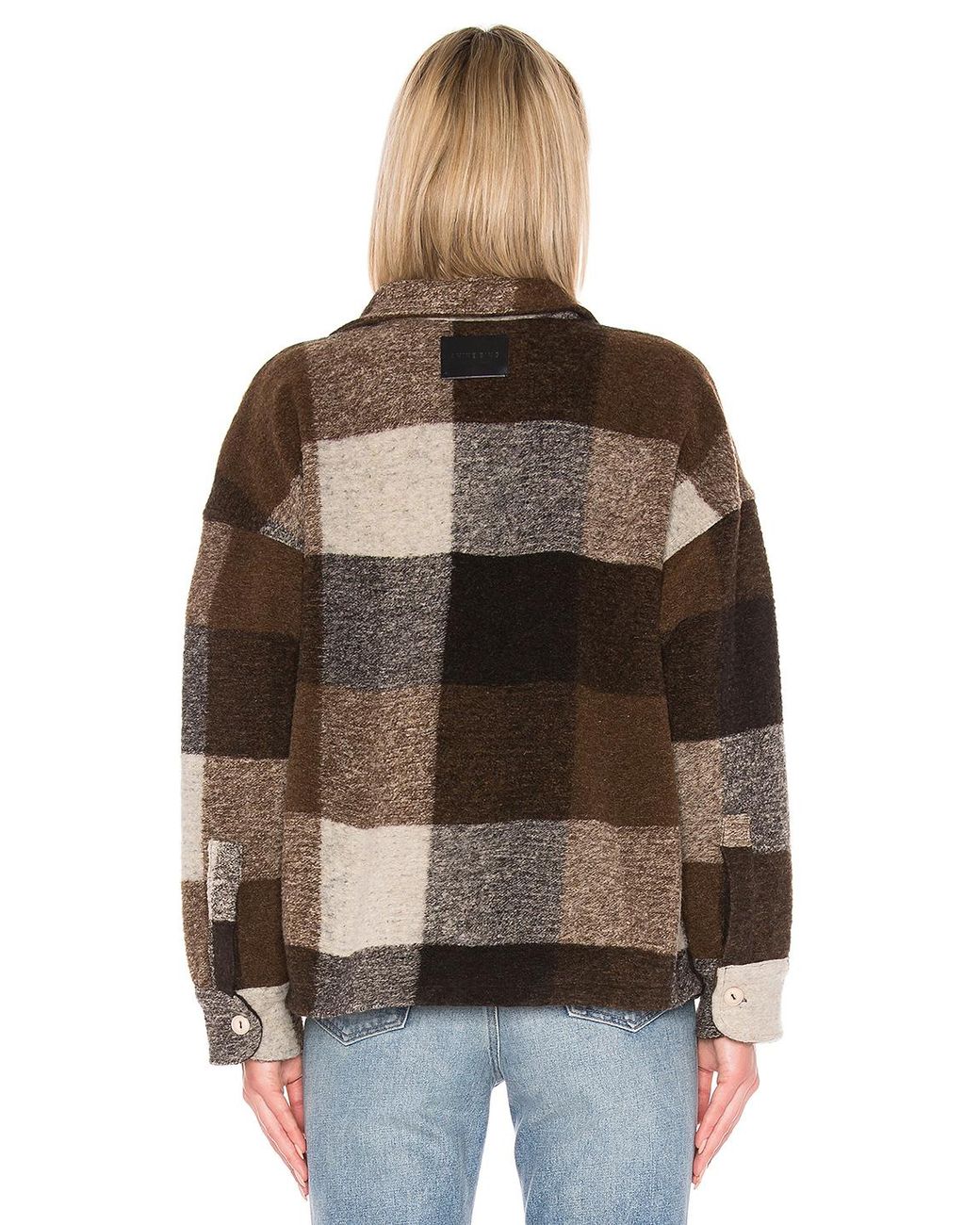 Anine Bing Bobbi Flannel Jacket in Brown Lyst