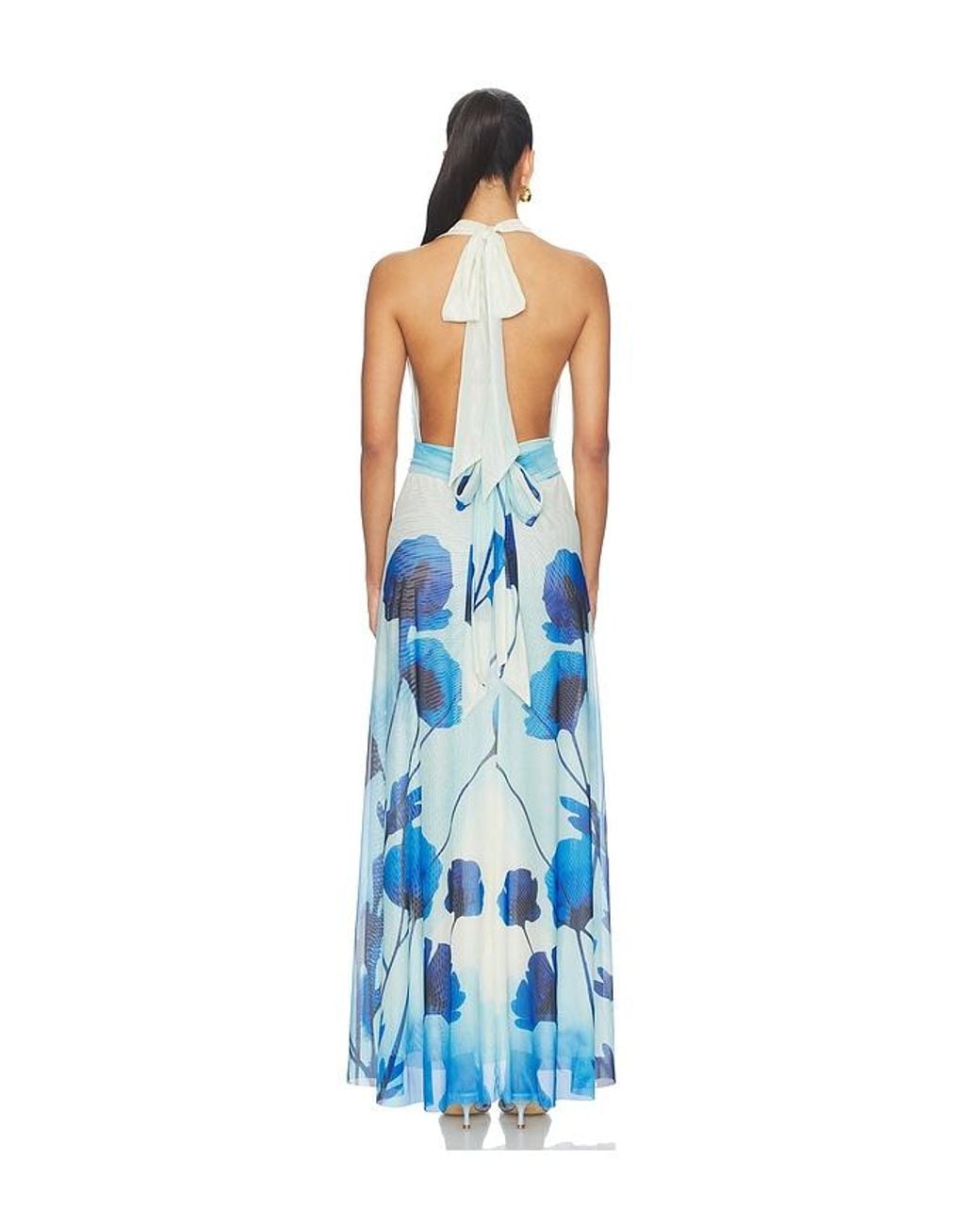 Especia Blue Micelia Long Dress