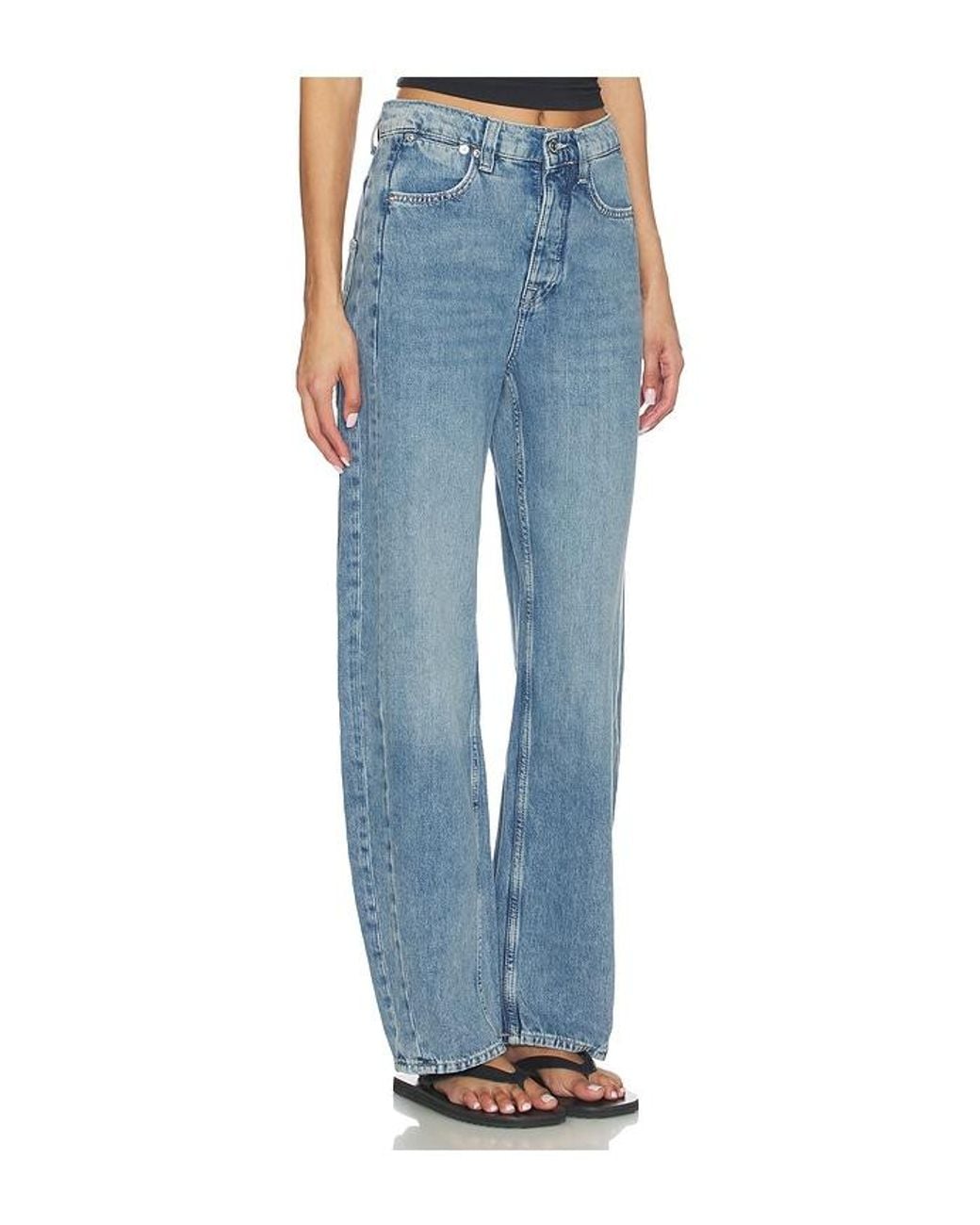 Free People Blue X We The Free Truro Baggy Puddle Jean