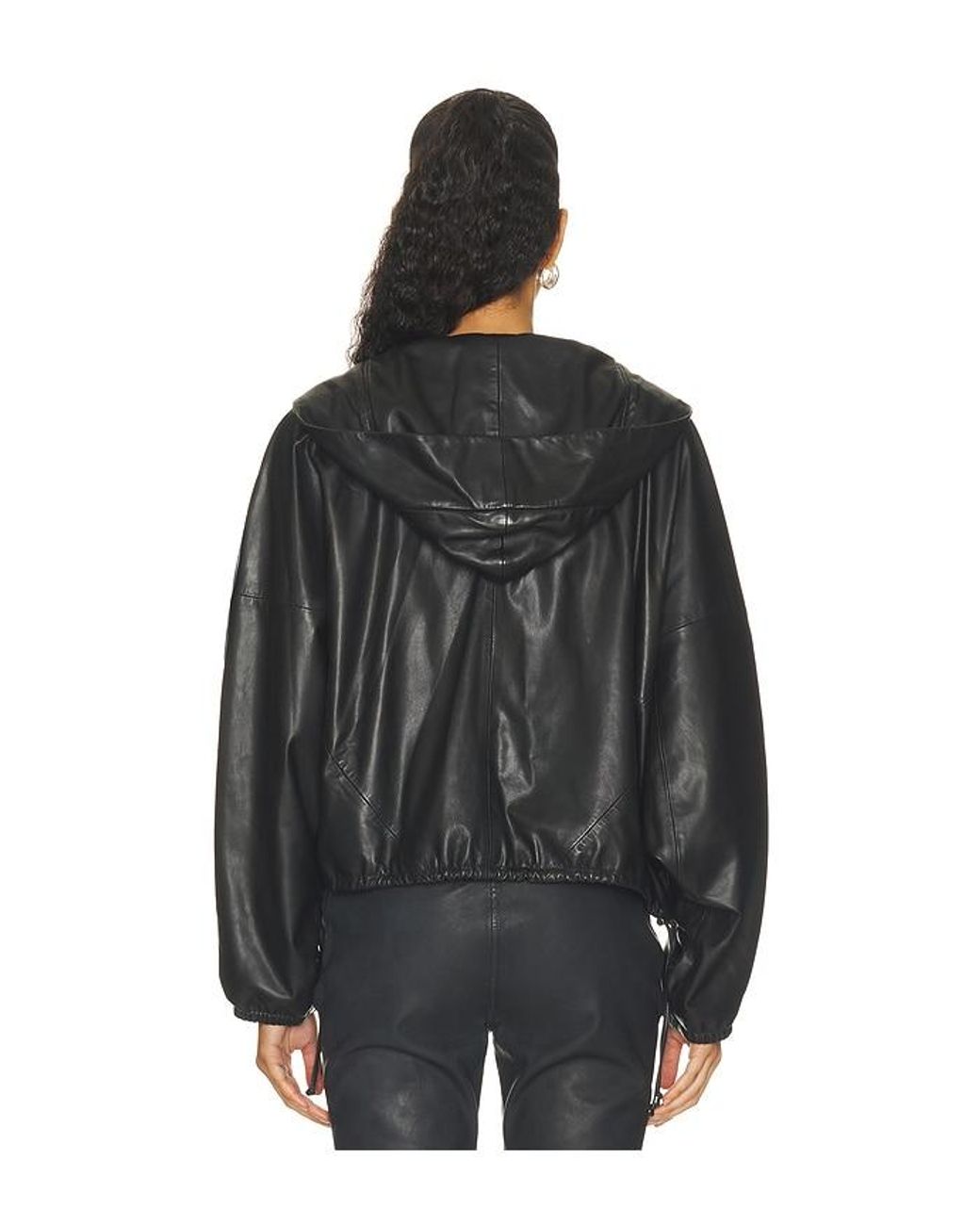 Herskind Black Sisi Leather Hooded Blouse