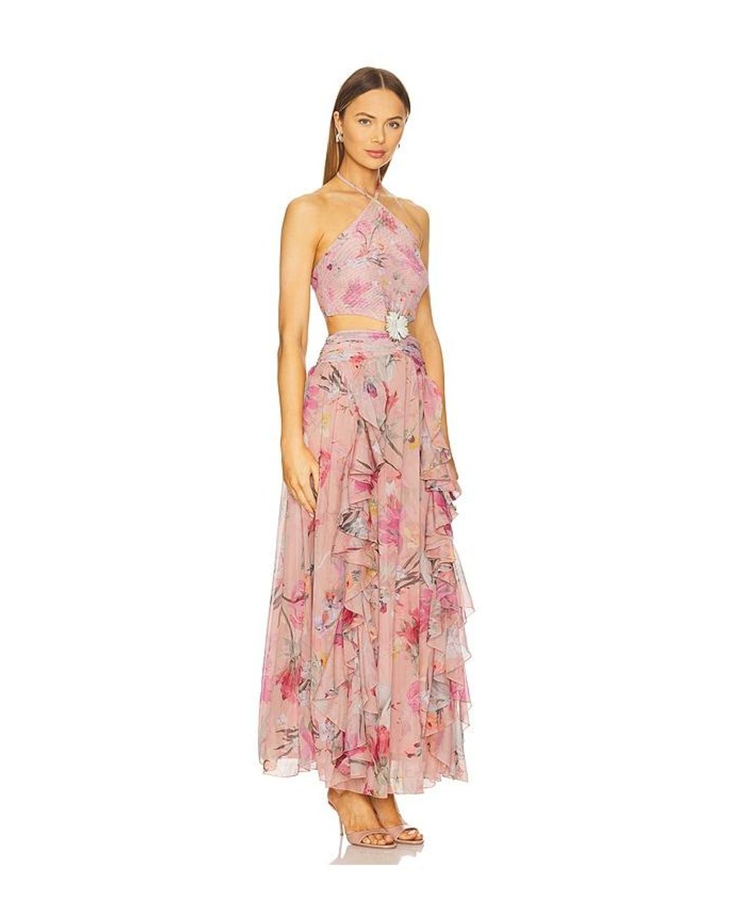 PATBO White Lily Flower Maxi Dress