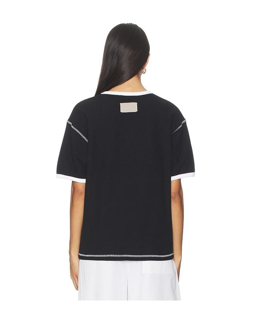 AYA MUSE Black Waffle T Shirt
