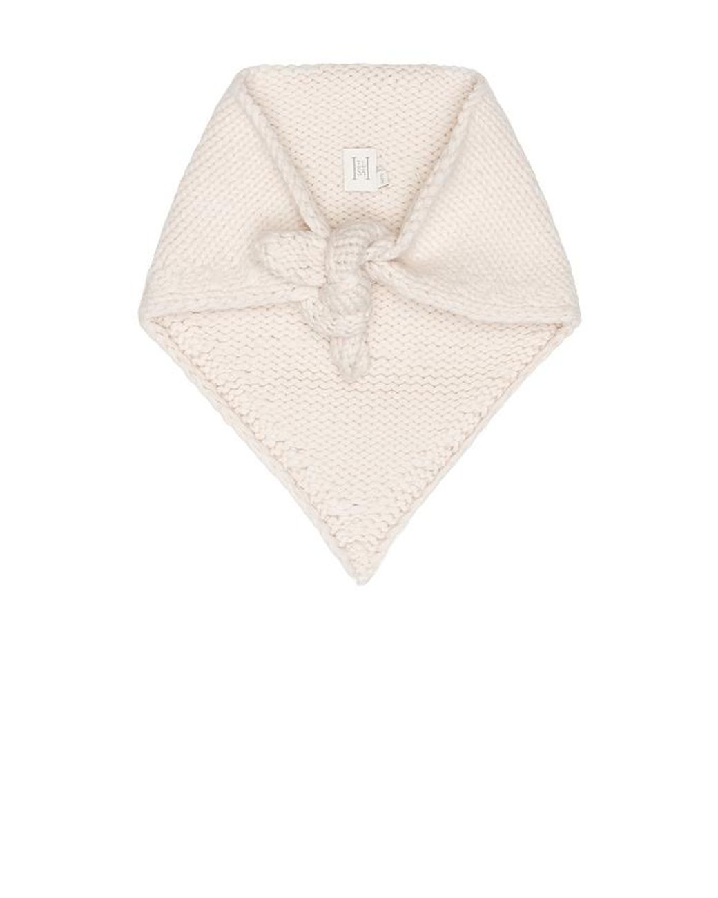 Helsa White Kelcey Hand Knit Kerchief Scarf
