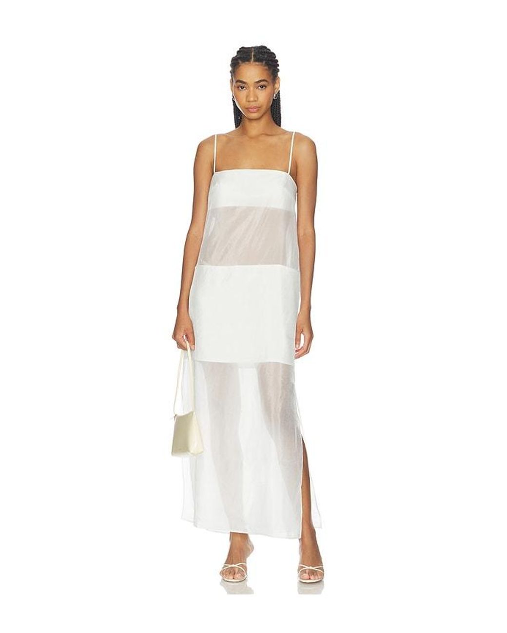 Sans Faff White Cove Silk Maxi Dress