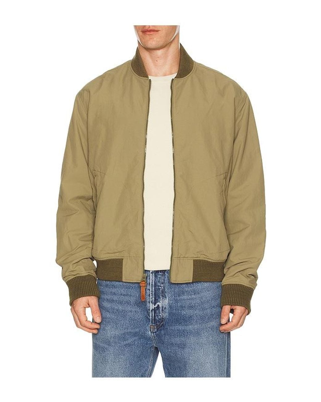 Faherty Brand Blue Military Bomber Jacket for men