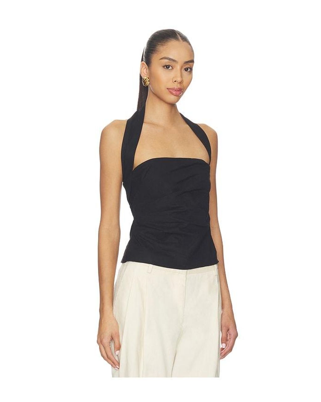 SNDY'S Black Romi Halterneck Top