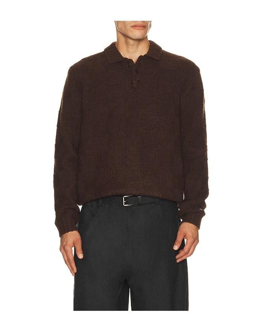 Percival Brown Shugart Boxy Knit Jumper for men
