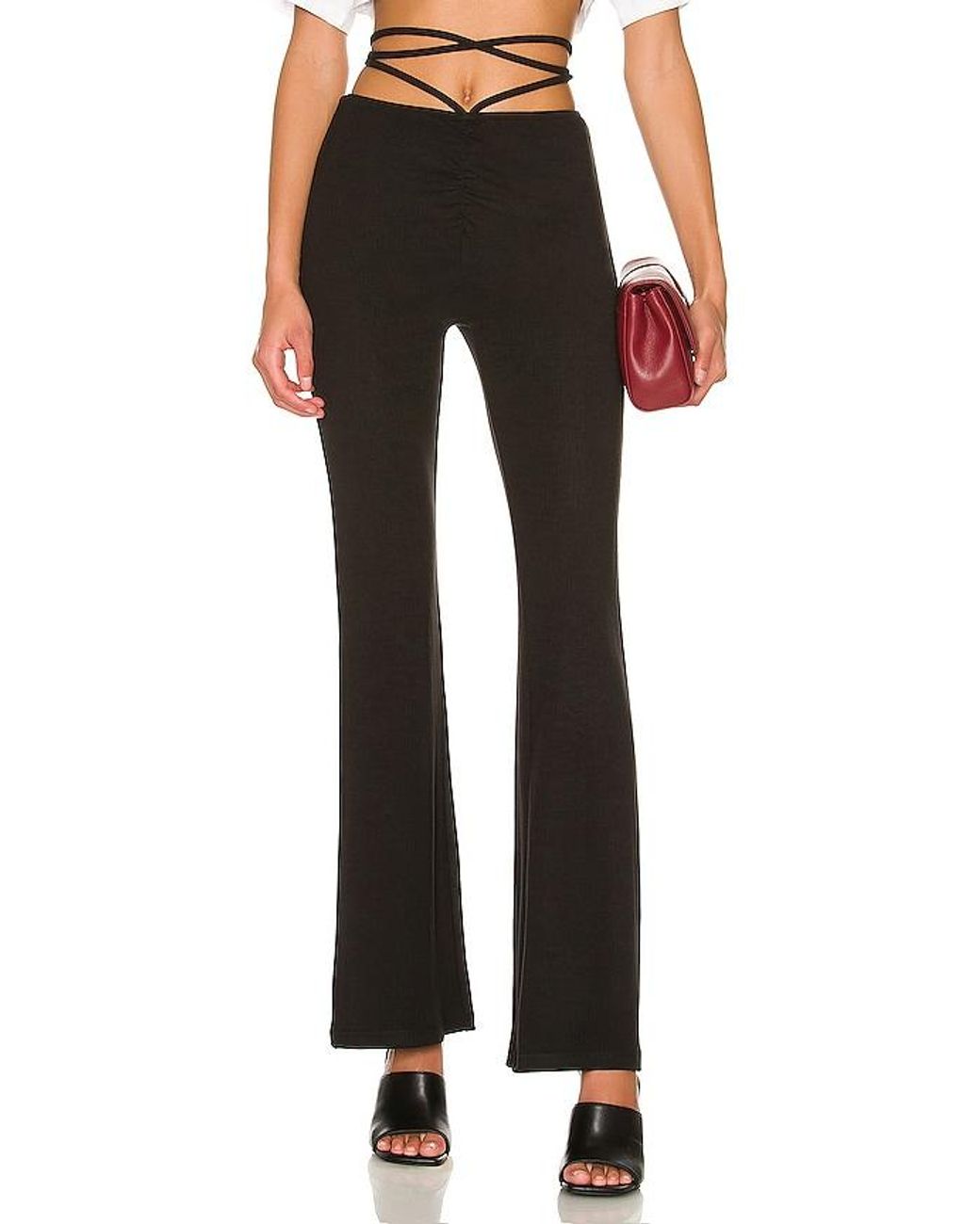 superdown Black Regan Tie Strap Pant