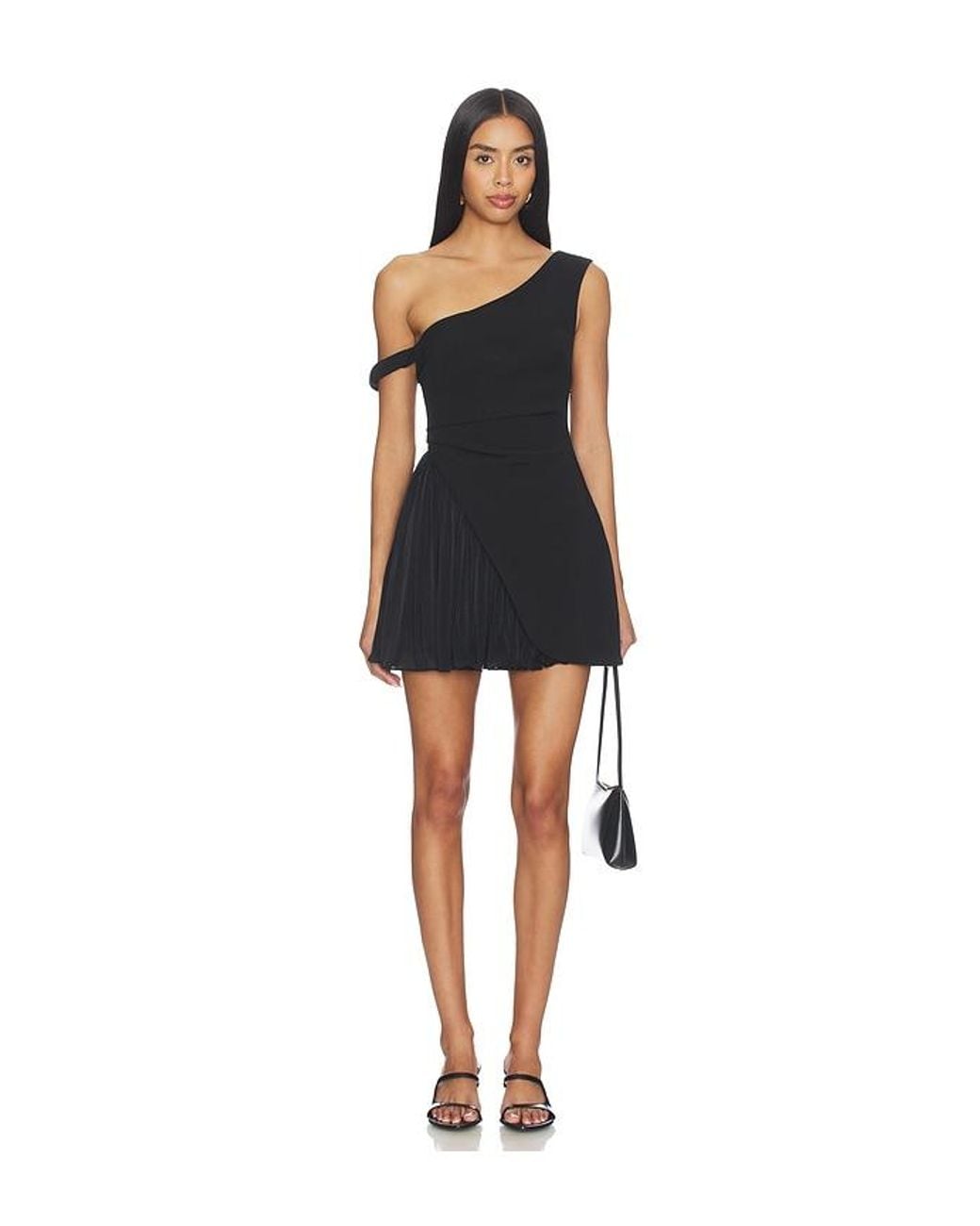 Misha Black The Volante Crepe Mini Dress